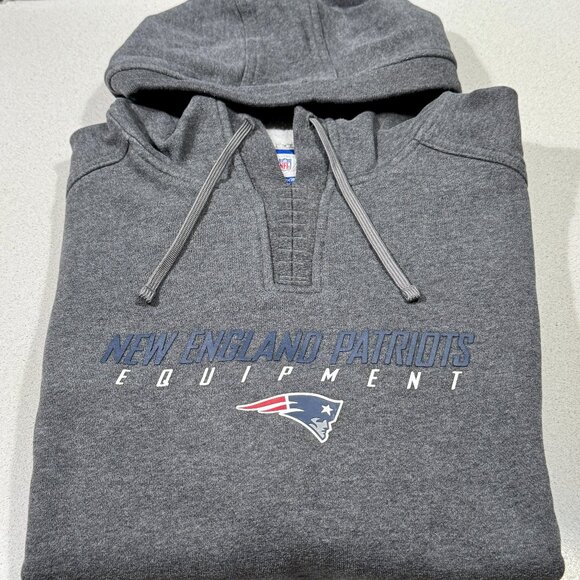 Vtg. New Englkand Patriots Gray Pullover Bill Belichick Hoodie - Reebok - Picture 1 of 10
